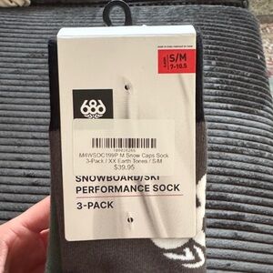 686 Men's Snow Caps Performance Socks - Black, Gray, White